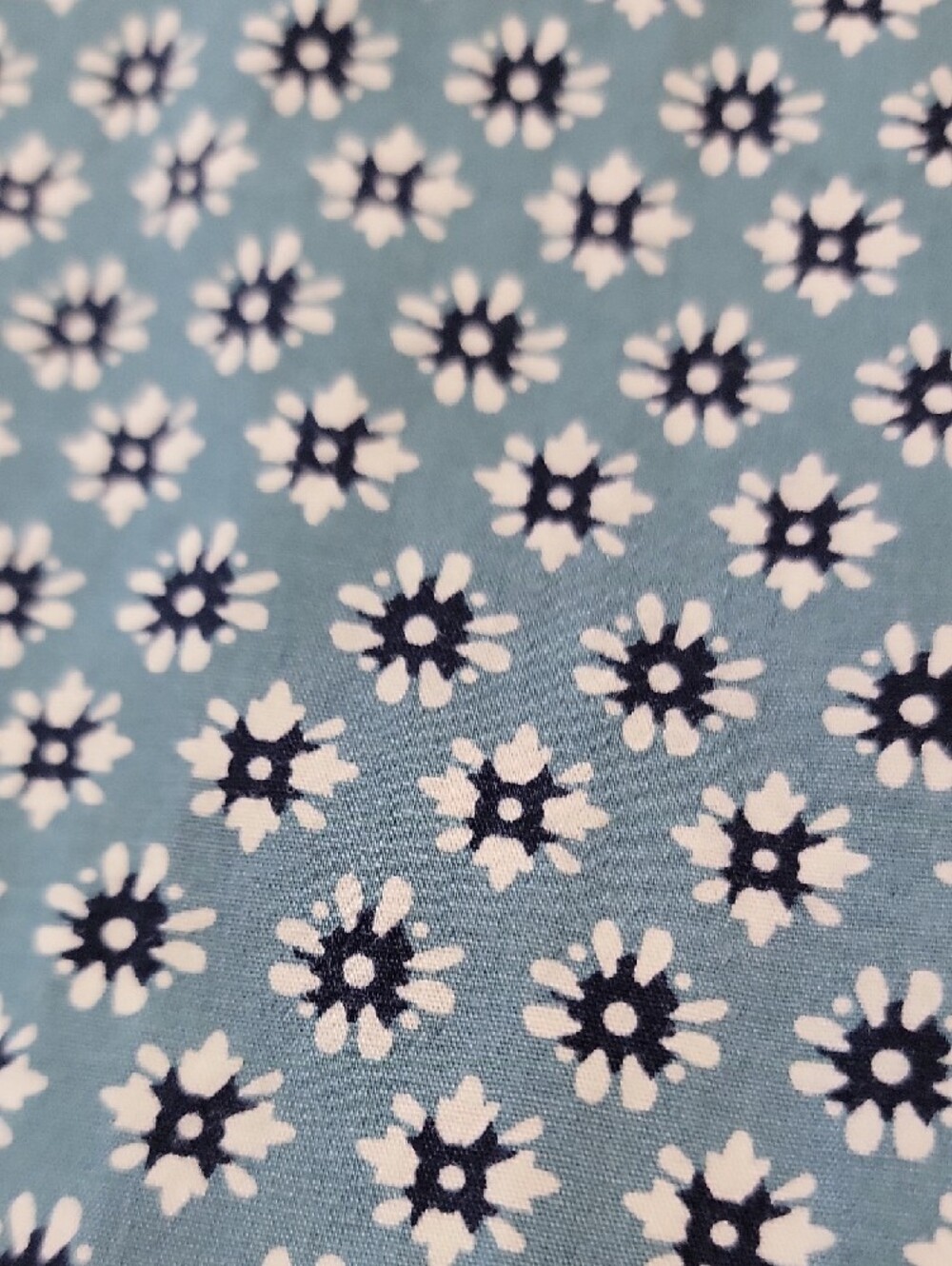 J. Crew Light Blue Short-Sleeve Button-Down Shirt with White Floral Print - Picture 8 of 9